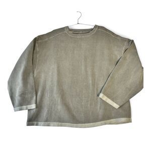 AUTHENTIC PIGMENT Sweatshirt Gray Boxy Fit Heavyweight Fleece